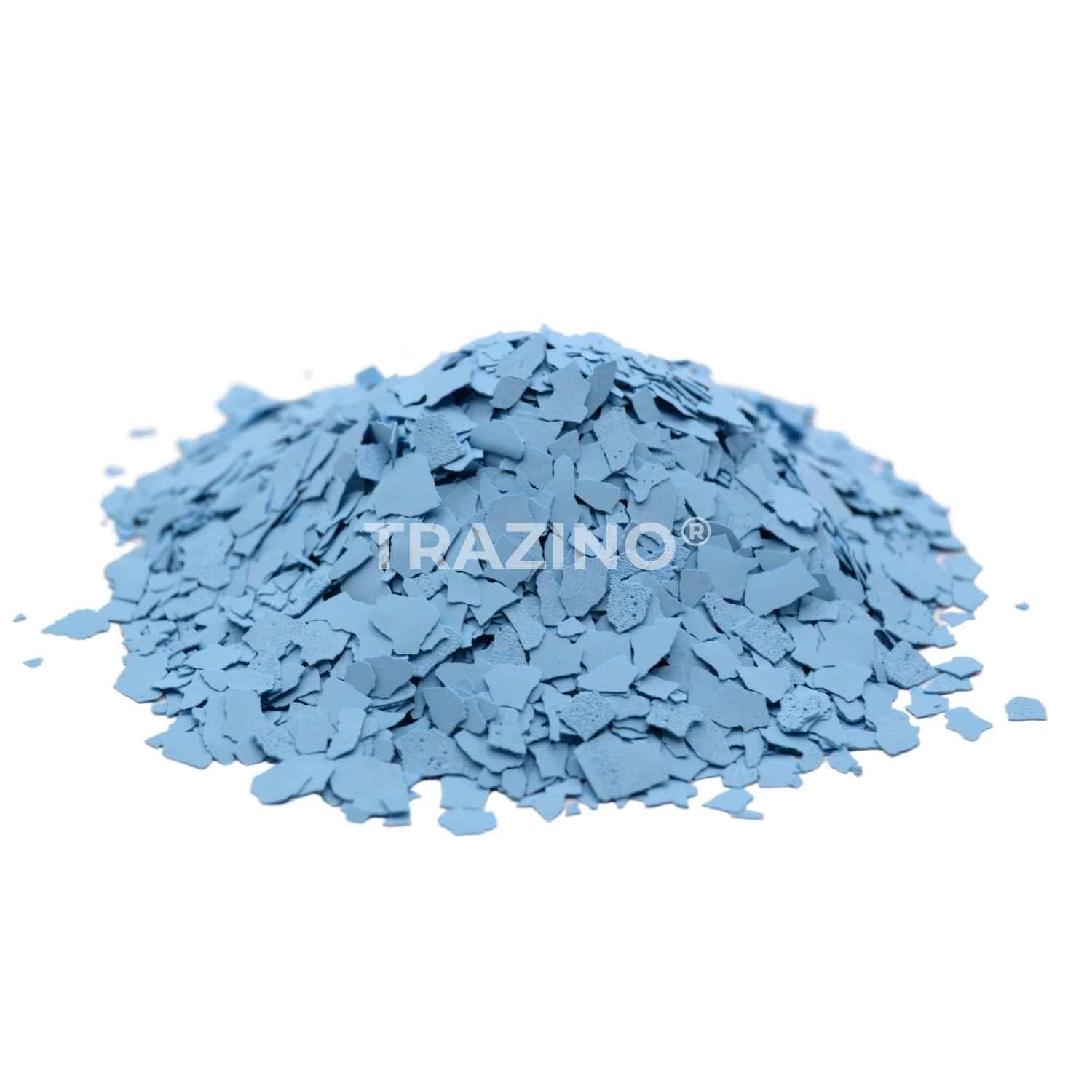 Trazino® Farbchips in Hellblau zum Einstreuen für Beschichtungen Trazino® Farbchips in Hellblau zum Einstreuen für Beschichtungen
